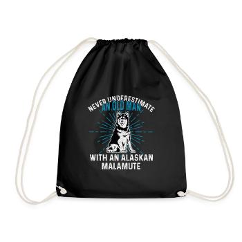 Alaskan Malamute Dog - Drawstring Bag - black - Front