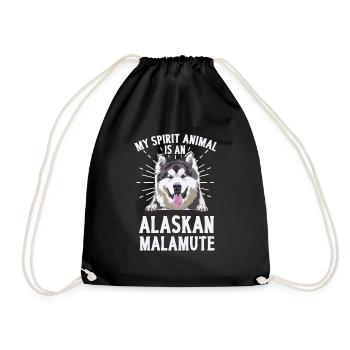 Alaskan Malamute Hund - Turnbeutel - Schwarz - Vorne