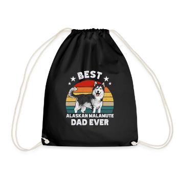 Alaskan Malamute Dog - Drawstring Bag - black - Front