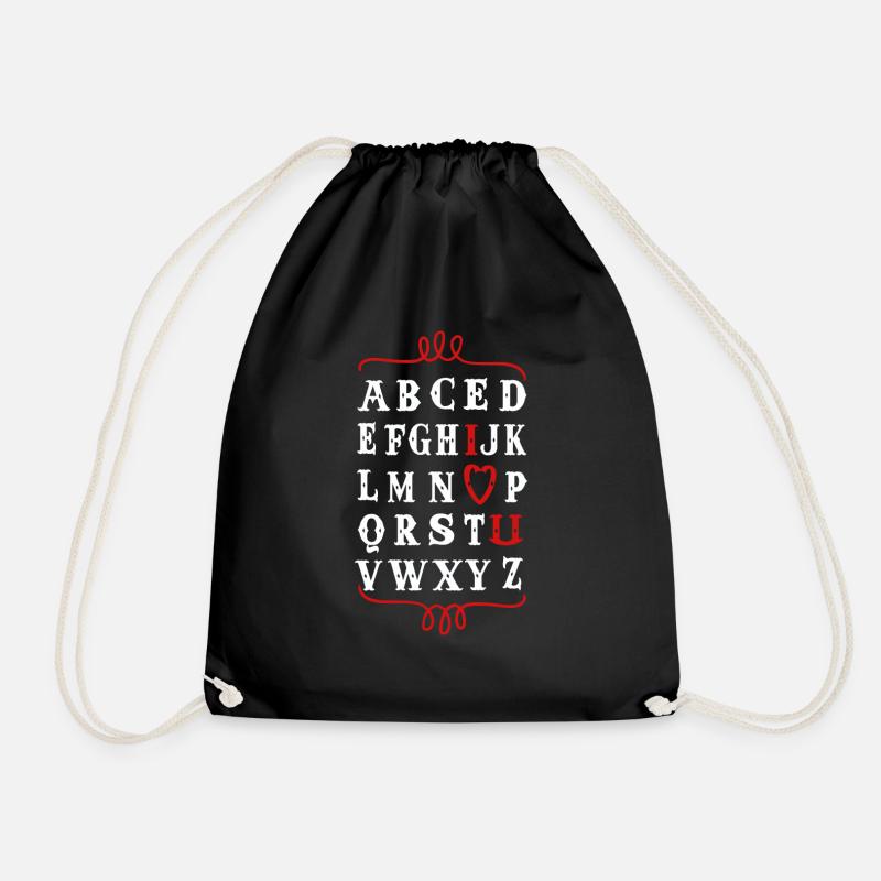 I love you - Drawstring Bag - black