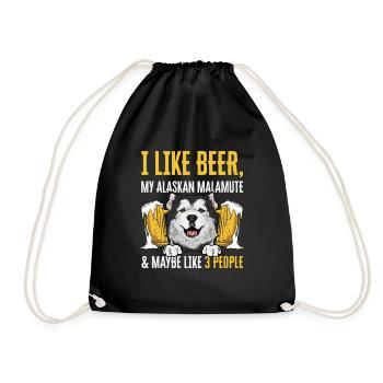 Alaskan Malamute Dog - Drawstring Bag - black - Front