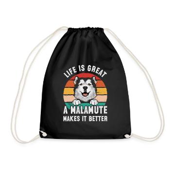 Alaskan Malamute Hund - Turnbeutel - Schwarz - Vorne
