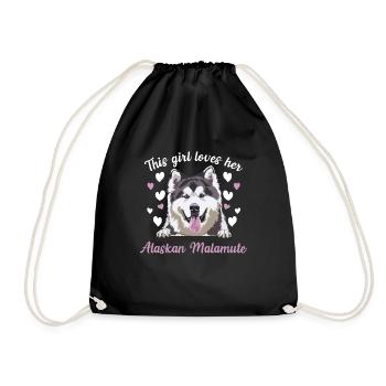 Alaskan Malamute Hund - Turnbeutel - Schwarz - Vorne
