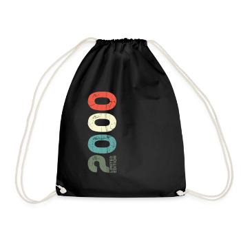 Since 2000 Year 2000 Retro 2000 Vintage 2000 - Drawstring Bag - black - Front