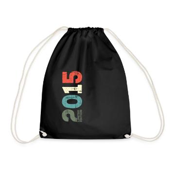 Since 2015 Year 2015 Retro 2015 Vintage 2015 - Drawstring Bag - black - Front