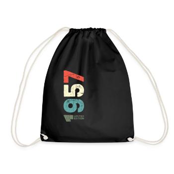 Depuis 1957 Année 1957 Rétro 1957 Millésime 1957 - Sac de sport léger - noir - Devant