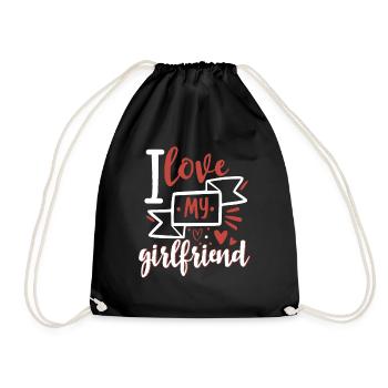 I love my girlfriend - Drawstring Bag - black - Front