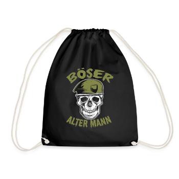 Böser Alter Mann Totenkopf Camouflage Opa - Turnbeutel - Schwarz - Vorne