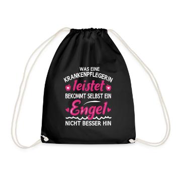 Geschenk Pflegerin Pflege Krankenpflegerin - Turnbeutel - Schwarz - Vorne