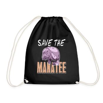 Save The Manatee Retro Animal Wildlife Lover - Turnbeutel - Schwarz - Vorne