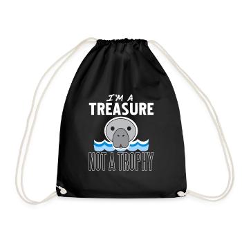 I'm A Treasure Not A Trophy Retro Animal Lover - Turnbeutel - Schwarz - Vorne