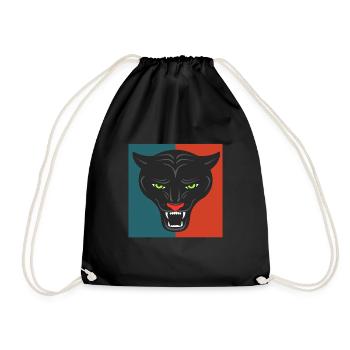 Wildlife America Retro Panther Animal Lover - Turnbeutel - Schwarz - Vorne
