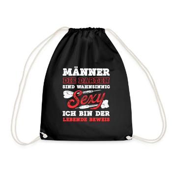 Männer Die Darten Sind Wahnsinnig Sexy Ich Bin Der - Turnbeutel - Schwarz - Vorne