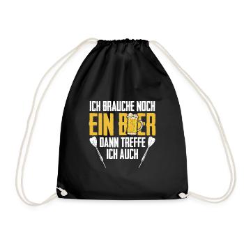 Ich Brauche Noch Ein Bier Dann Treffe Ich Auch - Turnbeutel - Schwarz - Vorne