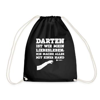 Darten Ist Wie Mein Liebesleben Ich Mache Alles Mi - Turnbeutel - Schwarz - Vorne