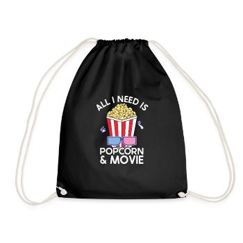 Popcorn - Turnbeutel - Schwarz - Vorne