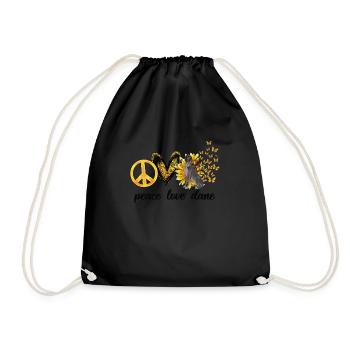 Great Dane Mom Sunflower Dane Lovers - Drawstring Bag - black - Front