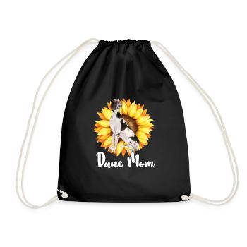 Great Dane Mom Sunflower Dane Lovers - Drawstring Bag - black - Front