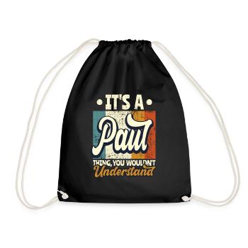 Name Paul Geschenk Geburtstag Spruch - Turnbeutel - Schwarz - Vorne