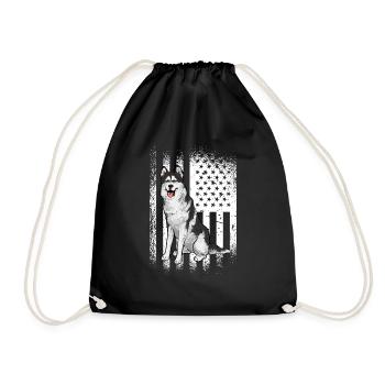 Alaskan Malamute Dog - Drawstring Bag - black - Front