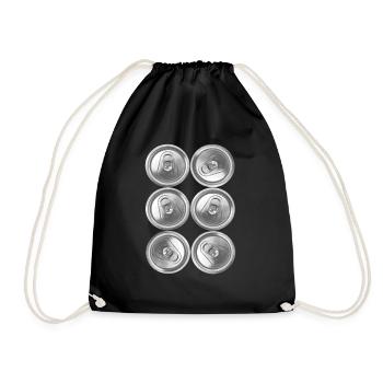 Six Pack Waschbrettbauch - Turnbeutel - Schwarz - Vorne