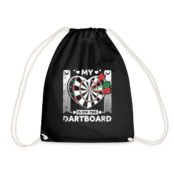 My heart is on the dartboard - Turnbeutel - Schwarz - Vorne