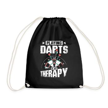 Dart spielen ist meine Therapie - Turnbeutel - Schwarz - Vorne