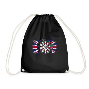 England flag great britain playing darts - Turnbeutel - Schwarz - Vorne