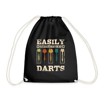 Lässt sich leicht durch Darts ablenken - Turnbeutel - Schwarz - Vorne