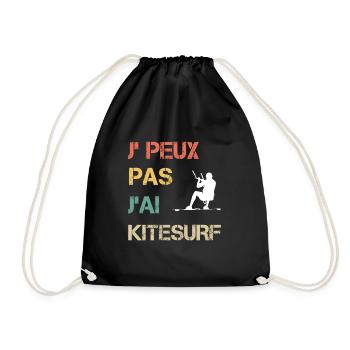 Je peux pas j'ai Kitesurf vintage drôle - Sac de sport léger - noir - Devant