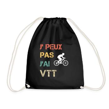 Je peux pas j'ai VTT vintage drôle - Sac de sport léger - noir - Devant