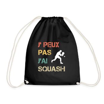 Je peux pas j'ai squash vintage drôle - Sac de sport léger - noir - Devant