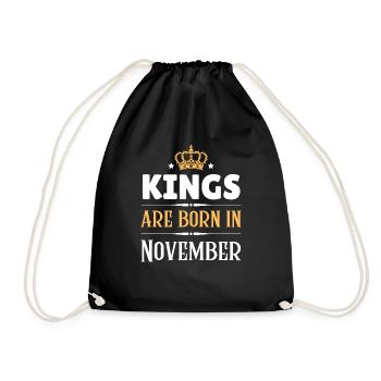 Kings are born in November - Drawstring Bag - black - Front