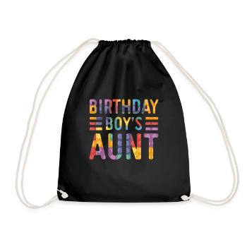 Building blocks of the birthday boy's aunt - Drawstring Bag - black - Front