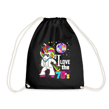Années 70 humour drôle licorne vintage stylé - Sac de sport léger - noir - Devant