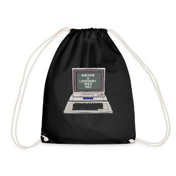 40th birthday vintage 1983 - Drawstring Bag - black - Front