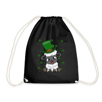 Sheep Shamrocks Saint Patrick's Day - Turnbeutel - Schwarz - Vorne