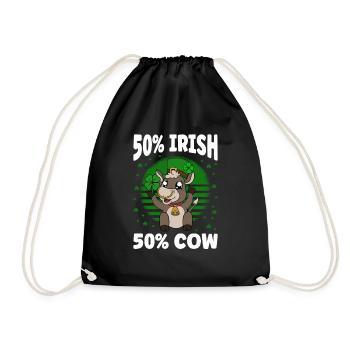 Cute cow shamrocks Saint Patrick's Day - Drawstring Bag - black - Front