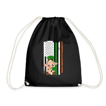 Mignon trèfle de vache Saint-Patrick - Sac de sport léger - noir - Devant