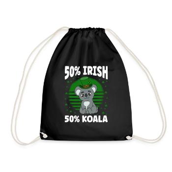 Cute Koala with Hat Saint Patrick's Day - Drawstring Bag - black - Front