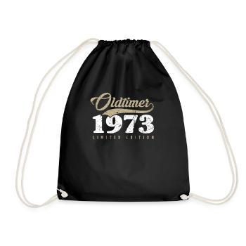 50th birthday Vintage 1973 - Drawstring Bag - black - Front