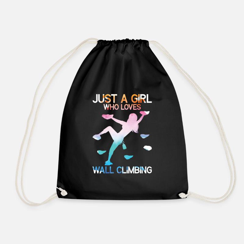 Wall Climbing - Drawstring Bag - black