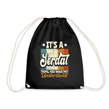 Name Serdal Gift Birthday Saying - Drawstring Bag - black - Front
