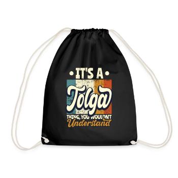 Name Tolga Gift Birthday Saying - Drawstring Bag - black - Front