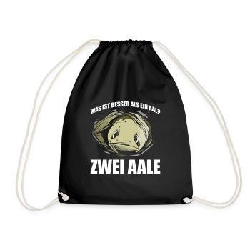 Was ist besser als ein Aal? Zwei Aale - Turnbeutel - Schwarz - Vorne