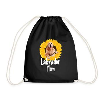 Mother Sunflower Labrador Retriever Dog - Drawstring Bag - black - Front