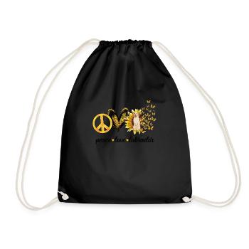 Mother Sunflower Labrador Retriever Dog - Drawstring Bag - black - Front