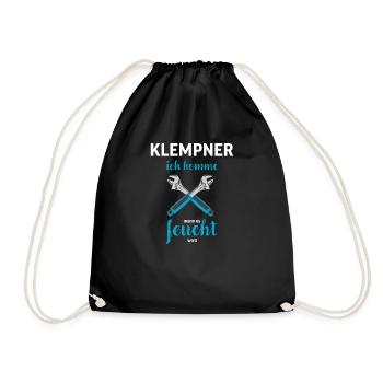 Klempner I Heizungsbauer Heizung Motiv für - Turnbeutel - Schwarz - Vorne