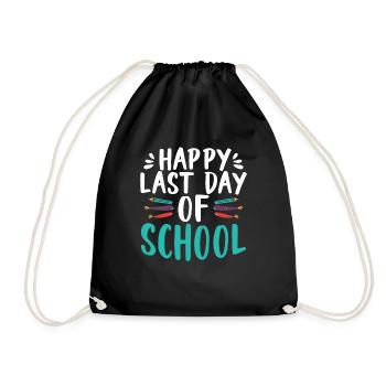 Happy Last Day Of School Graduation Exam Certificate - Drawstring Bag - black - Front