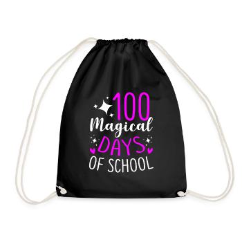 100 Magical Days Of School Einschulung Anfänger - Turnbeutel - Schwarz - Vorne